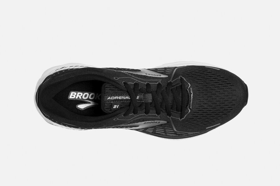 Brooks Israel Adrenaline GTS 21 Road Running Shoes Mens - Black/White - QPY-241367